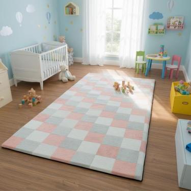 Imagem de Tapete Infantil Mosaico Almofadado Para Quarto 218x100cm Keiko Colchõe