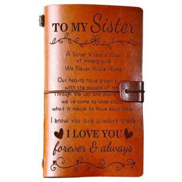 Imagem de Diário de couro KAAYEE Sister, presentes da irmã 140 páginas