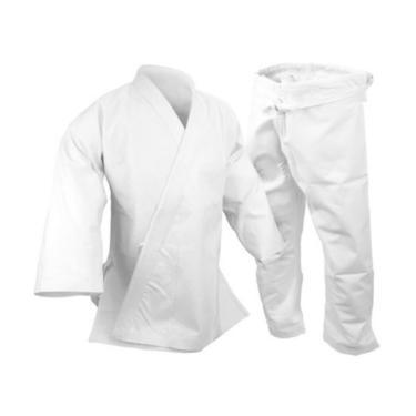 Imagem de Uniforme de karatê Gi branco de algodão pesado 400 ml 14 onças