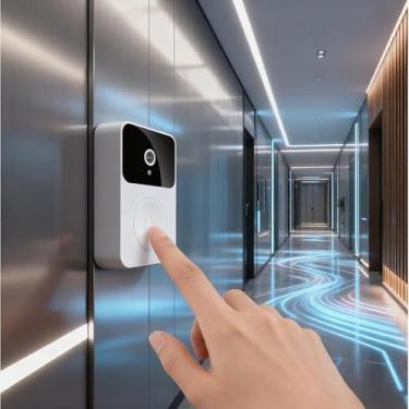 Imagem de Campainha Inteligente Sem Fio com Câmera HD Visão Noturna e Áudio Bidirecional Conexão Wi-Fi Monitoramento em Tempo Real pelo Celular Alerta de Movimento e Segurança Residencial Premium