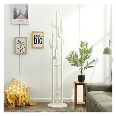 Imagem de Cabideiro para cabide de chão para sala de estar simples quarto ferro forjado cabide doméstico simples moderno cabide de madeira para casa ou escritório (cor: 2) (2)