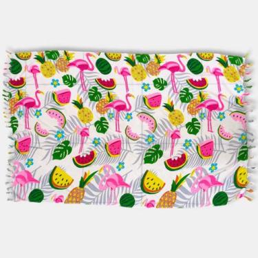 Imagem de Canga e Saída de Praia Poliéster Flamingos Frutas Verão - Sarat Moda I