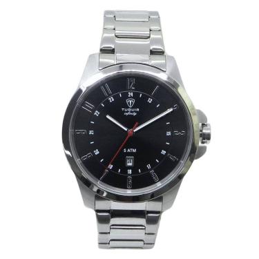 Imagem de Relógio Masculino de Aço Tuguir Analógico Infinity 6117H Prata e Preto