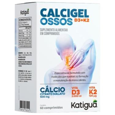 Imagem de Katiguá Calcigel Ossos, citrato de malato + vitamina D3 + vitamina K2, 30 Comprimidos, 15 Doses