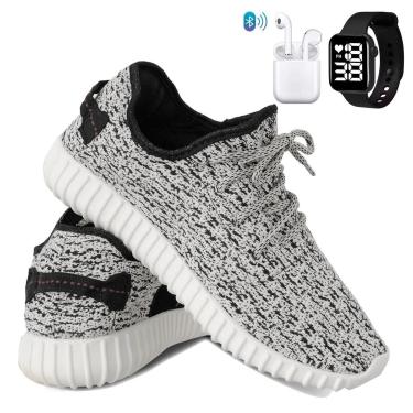 Imagem de Kit Tênis Para Corrida Academia Masculino Super Leve e Macio com Fone e Relógio-Masculino