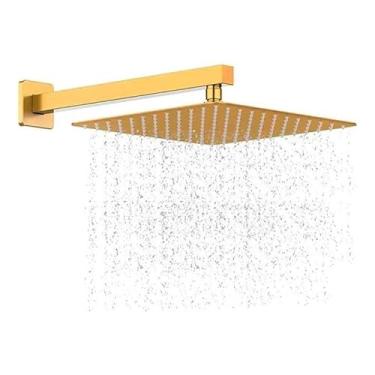 Imagem de Ducha Chuveiro Dourado Quadrado Slim Premium 20 X 20 cm