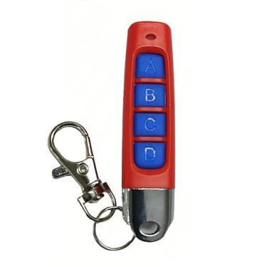 Imagem de Chave de controle remoto universal para casa inteligente, 4 botões, clonagem, controle remoto sem fio, 433 MHz para claraboia de portão de porta de garagem de carro (preto-preto ABCD) (vermelho-azul