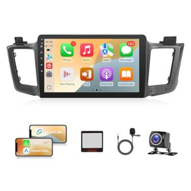 Imagem de Leadfan Rádio estéreo para Toyota RAV4 2013 2014 2015 2016 2017 2018 estéreo sem fio CarPlay/Android Auto/Mirrolink tela sensível ao toque de 10,1 polegadas para RAV4 GPS/Bluetooth/FM/AHD câmera