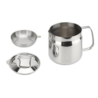 Imagem de Pote de filtro de óleo de aço inoxidável 304 multiuso grande capacidade recipiente de gordura bacon tanque de filtro de óleo para suprimentos de cozinha filtro de óleo eficiente design exclusivo