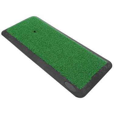 Imagem de Pilipane Tapete de treino de golfe premium durável auxiliares de treinamento de golfe com suporte de borracha de absorção de choque grama artificial PP para uso interno e externo tamanho 47 x 20 cm