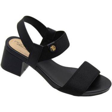 Imagem de Sandália Modare Ultraconforto Elástico Aplique Salto Bloco Grosso Femi