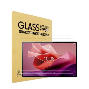 Imagem de i-Tensodo Pacote com 2 protetores de tela de vidro temperado para tablet Lenovo P12 12,7 2023, 2,5D, dureza 9H, sem bolhas