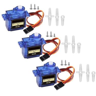 Imagem de Kit de micro servo motor SG90 3 peças 9G mini servos para controle de braço de robô/mão/helicóptero de caminhada, avião, carro, barco