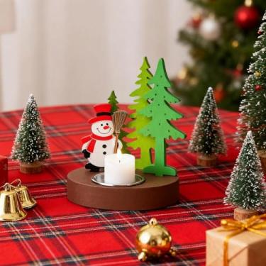 Imagem de 1 suporte de vela de Natal, molde de silicone, suporte de lâmpada de chá de Natal, adequado para decoração de festas de fim de ano