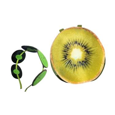 Imagem de Fiocias Fantasia de Fruta Fatiada, Comida Criativa, Fantasia de Halloween para Desfile de Carnaval, Kiwi Adulto
