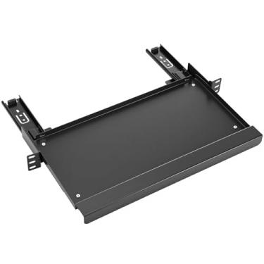 Imagem de AceOrbit Bandeja de teclado 1U de 20 cm de profundidade, universal de 48 cm, suporte em rack com prateleira deslizante de 20 cm de profundidade para rack ou gabinete de servidor de equipamentos de