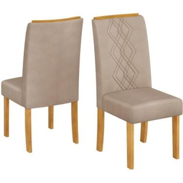 Imagem de Kit 2 Cadeiras De Jantar Estofadas Ayla Veludo Creme Freijo Dj Moveis 