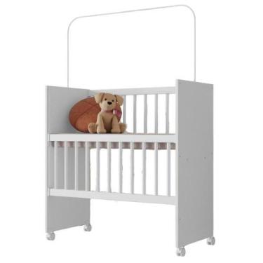 Imagem de Mini Berço Grade Movel Rodizios Encanto Branco Vdecor Branco - PETERNE