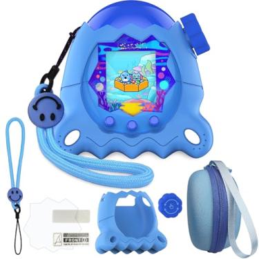 Imagem de JCHPINE Protective Cases for Tamagotchi Paradise Electronic Pet, Hard Case and Silicone Cover for Tamagotchi Paradise Pet with Screen Protector and Lanyard (Blue)