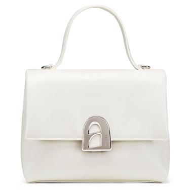 Imagem de Bolsa feminina de couro legítimo LA FESTIN, mini bolsa transversal e alça superior, Branco, Small