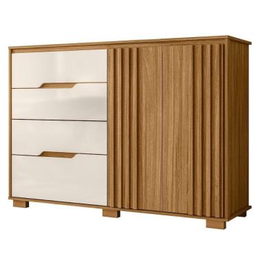 Imagem de Comoda Texas 4 Gavetas 2 Portas 147 Cm Freijo Off White Moval