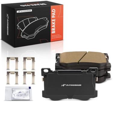 Imagem de A-Premium Conjunto de pastilhas de freio a disco de cerâmica frontal compatível com modelos Hyundai, Genesis e Kia - Genesis 2015-2016, G80 2017-2018, K900 2015-2017, 4 peças