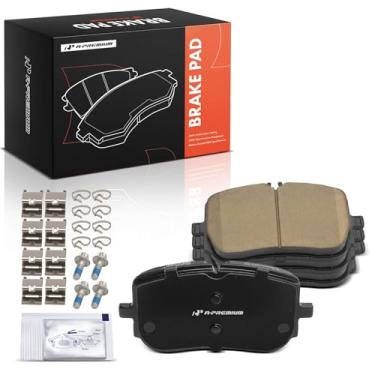 Imagem de A-Premium Conjunto de pastilhas de freio a disco de cerâmica frontal compatível com modelos Mercedes-Benz - W118 Series CLA250 2020-2022, W177 Series A220 2019-2022, 4 peças