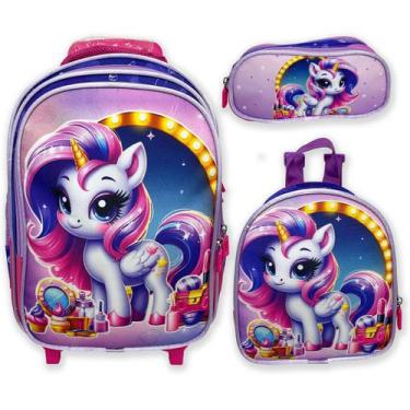 Imagem de Mochila Escolar Com Rodinhas, Estojo Lancheira - BRIZA