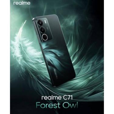 Imagem de Smartphone Realme C71 Verde Forest Owl 4GB 128GB Tela 120Hz Bateria 60