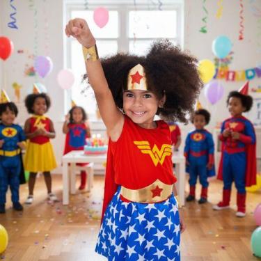 Imagem de Fantasia Infantil Mulher Maravilha Com Acessórios - Pequenos Encantos 