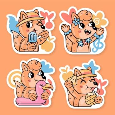 Imagem de Adesivos de Animais para Quarto Infantil Decorativos Kawaii Summer Realeza de Animais para Crianças 40x40cm