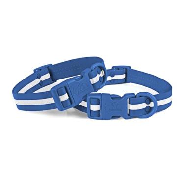 Imagem de lynxking Coleira refletiva impermeável ajustável durável para cães pequenos, médios e grandes, material de PVC de fácil limpeza, pacote com 2