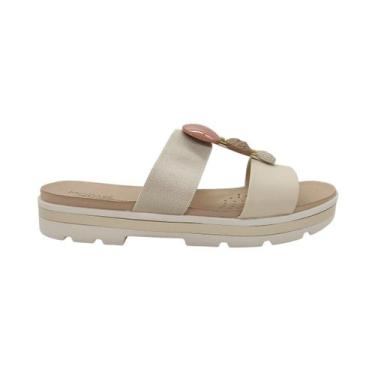 Imagem de Sandália Feminina Tamanco Com Elástico Calce Fácil Palmilha Confort Mo