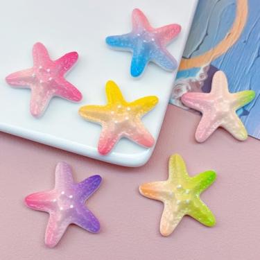 Imagem de 30 peças de pingentes de geleca a granel, decoração de estrela do mar plana mini resina animais caixa de lixo amuletos para artesanato DIY grampo de cabelo decorações de sapatos scrapbooking