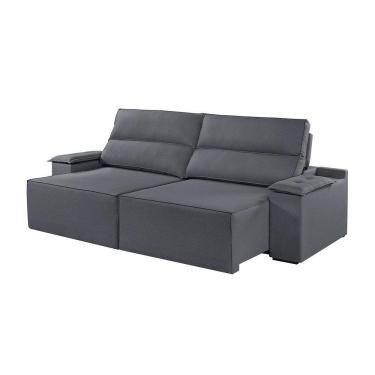 Imagem de Sofá 4 Lugares Retrátil E Reclinável Martins M-180 Veludo Grafite