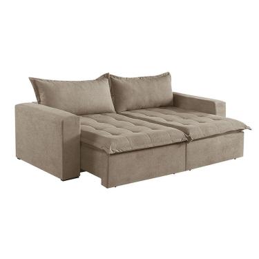 Imagem de Sofá Cama 4 Lugares Retrátil Reclinável M-184 Veludo Martins Bege
