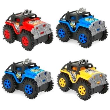 Imagem de Kit 4 Carrinhos Malucos Jeep Cambalhota a Pilha 4x4 Infantil - Fun Gam