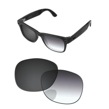 Imagem de PapaViva Lentes de substituição para óculos Ray-Ban Meta Wayfarer Gen 2 RW4012 53 mm AI - fotocromático, anti-embaçamento e anti-luz azul, Cinza dégradé cinza fotocromático, RW4012 53mm