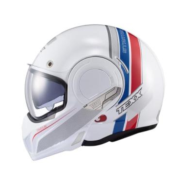 Imagem de Kit Capacete Texx Esc Stratós 180 Journey Branco Azul Vermelho Com Luva Nômade Xxxxxl 5Xl