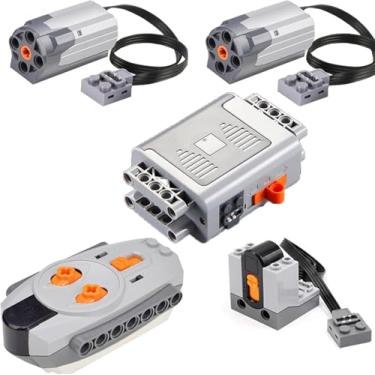 Imagem de 5-in-1 Motor Technic kit Compatible with Lego: Power Functions Battery Box, RC Remote Control, Electric Motor, Engine Parts, Train Battery Pack, Remote Control, Ultimate Compatibility (5 Sets)