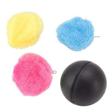 Imagem de TOPINCN Brinquedos de Bola de Rolamento Automático TOPINCN, Bola de Rolo Atrai Brinquedo Interativo para Animais de Estimação Com Capa de Pelúcia, Brinquedos para Cães Adequados para