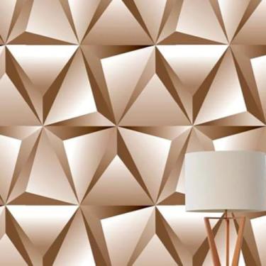 Imagem de Papel de Parede Adesivo PVC, Estampa Geométrica, Bege, 45cm x 5m, Autoadesivo, para Decoração de Ambientes, Sala, Quarto, Escritório