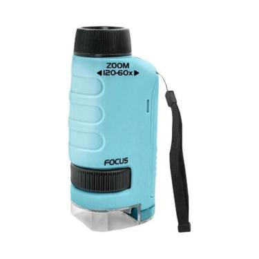 Imagem de Kit De Microscópio Mini Portátil Para Crianças 60-120x Com Luz LED Mic