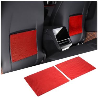 Imagem de Aotumcer Tampa de armazenamento traseira de fibra de carbono macia compatível com Tesla Model 3 2023+/Tesla Model Y 2025+ painel do banco dianteiro acessórios de capa de acabamento antiarranhões