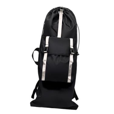 Imagem de KiBcsLic Mochila para skate, bolsa para skate, mochila de viagem de grande capacidade, bolsa para transporte de longboard para entusiastas de esportes ao ar, Bege