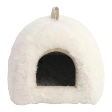 Imagem de Bothyi Casinha quente para hamster, rede suspensa, abrigo interno, para animais de estimação, ideal para brincar e dormir em clima frio, perfeito para, Branco
