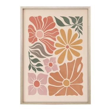 Imagem de Quadro Abstrato Flores III sem Vidro Colorido 30x40 cm