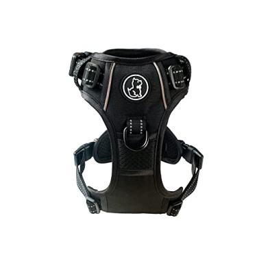 Imagem de Barkridges Peitoral para cães com fivela tripla | Fivela ajustável fácil de usar | Treinamento sem engasgamento | Sem atrito | refletivo de segurança | Cães pequenos e médios grandes confortáveis