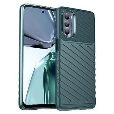 Imagem de IDEWEI Capa para Moto G62 5G. Fibra de carbono refinada, anti-queda, anti-impressões digitais, proteção integral. A capa do telemóvel é compatível com Moto G62 5G