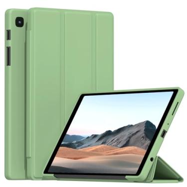 Imagem de Ocricll Capa para Samsung Galaxy Tab A7 Lite 8,7 polegadas 2021 (modelo: SM-T220/T225/T227), capa fina e leve com suporte de três dobras com revestimento traseiro de TPU macio, verde matcha